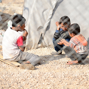 Syrian people in refugee camp in Suruc. These people are refugees from Kobane and escaped because of Islamic state attack. 3.4.2015, Suruc, Turkey